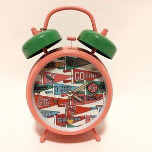 Rare PINK Victoria's Secret Wake Up Sleepy Head Bell Alarm Clock PENNANT Varsity